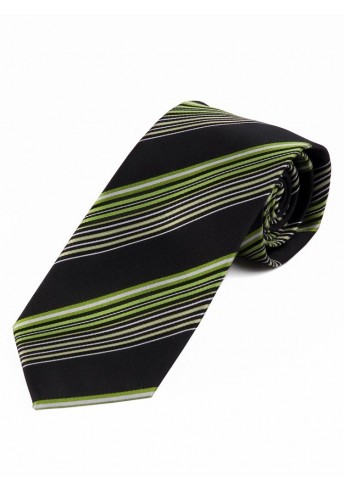 Markante Krawatte gestreift tiefschwarz weiß grün