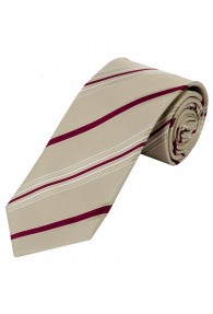 Modische Krawatte gestreift sandfarben bordeaux weiß