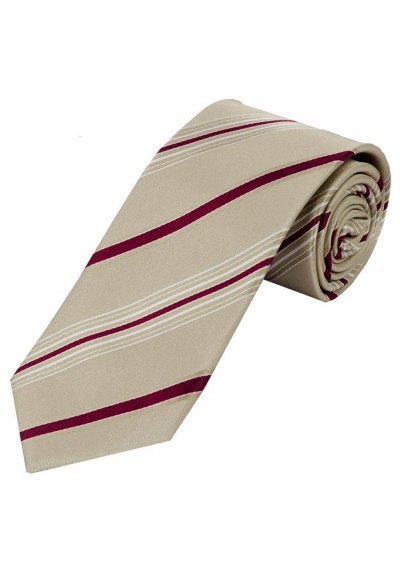Modische Krawatte gestreift sandfarben bordeaux weiß