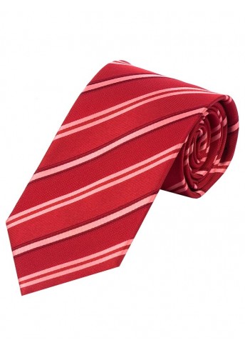 Auffallende Krawatte gestreift mittelrot rosé weinrot