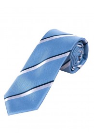 Schmale Krawatte modisches Streifen-Muster hellblau tiefschwarz schneeweiß
