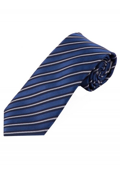 Krawatte topmodisches Streifendesign  royal marineblau weiß