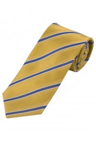 Krawatte stylisches Streifenmuster  goldgelb royalblau schneeweiß