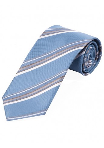 Krawatte schwungvolles Streifendesign  hellblau silbergrau schneeweiß