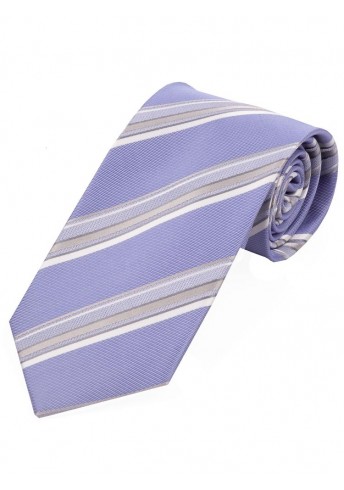 Krawatte stylisches Streifendesign  flieder hellgrau perlweiß