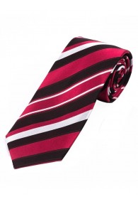 Krawatte topmodisches Streifendesign  rot weiß asphaltschwarz