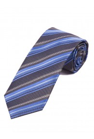 Krawatte stylisches Streifenmuster  eisblau anthrazit schneeweiß