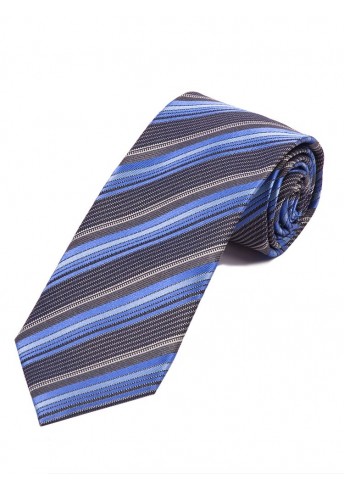 Krawatte stylisches Streifenmuster  eisblau anthrazit schneeweiß
