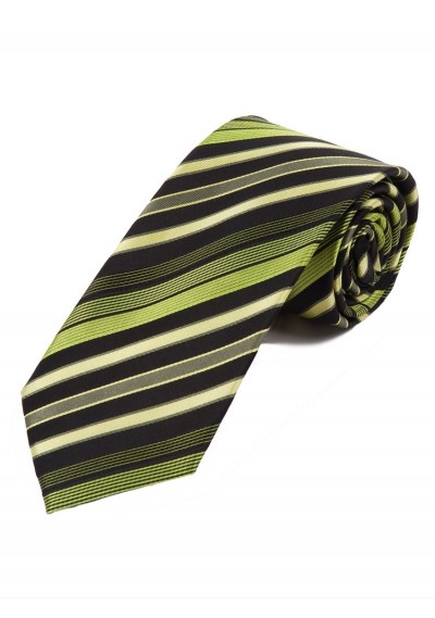 Krawatte dynamisches Streifendesign  tintenschwarz olivgrün hellgrün