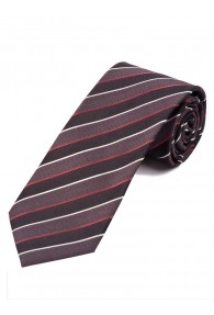 Krawatte stylisches Streifenmuster  tintenschwarz dunkelgrau mittelrot
