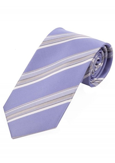 Schmale Krawatte stylisches Streifendesign  flieder hellgrau perlweiß