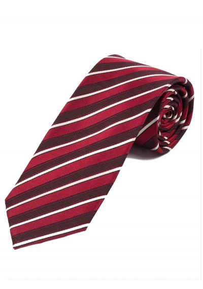 Wunderbare Krawatte Streifendessin rot bordeaux perlweiß