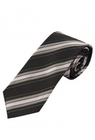 Wunderbare Krawatte Streifendesign anthrazit elfenbein moosgrün