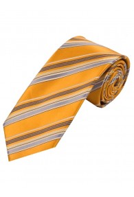 Perfekte Krawatte Streifendesign kupfer-orange hellgrau creme