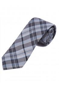 Krawatte elegantes Linienkaro dunkelblau eisblau