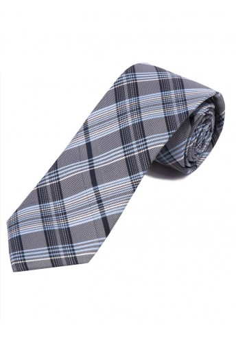 Krawatte elegantes Linienkaro dunkelblau eisblau Krawatte elegantes Linienkaro dunkelblau eisblau
