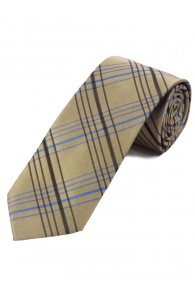 Krawatte elegantes Linienkaro sandfarben himmelblau
