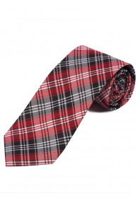 Schottenkaro-Krawatte schwarz weiß und rot