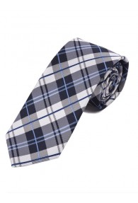 Glencheckdesign-Krawatte navyblau silber