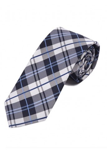 Glencheckdesign-Krawatte navyblau silber