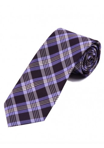 Glencheckdesign-Krawatte violett perlweiß
