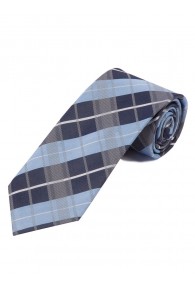 Karo-Design-Krawatte hellblau marineblau