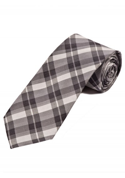 Karo-Muster-Krawatte schwarz hellgrau