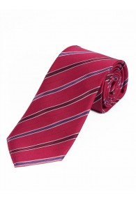 Krawatte modisches Streifen-Dessin rot weiß ultramarin