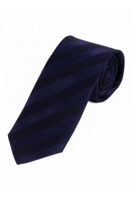 Schmale Krawatte einfarbig Streifen-Struktur navy
