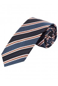 Krawatte Struktur-Muster Streifen hellblau orange
