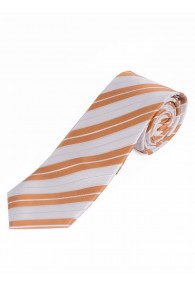 Streifen-Krawatte  XXL schneeweiß orange