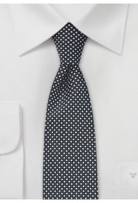 Krawatte schmal Raster-Design tiefschwarz