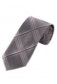 XXL Krawatte gediegenes Linienkaro graugrau grau