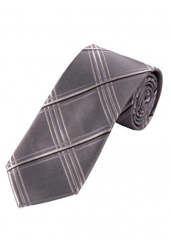 XXL Krawatte gediegenes Linienkaro graugrau grau