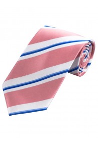 Stylische XXL Krawatte gestreift rosé perlweiß hellblau