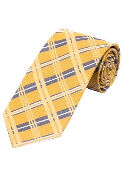 Glencheckdesign-Krawatte  XXL gelb silber