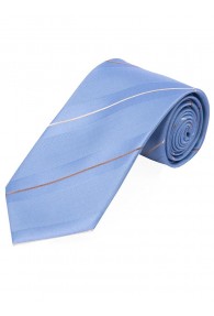Stylische  XXL Krawatte gestreift himmelblau weiß dunkelbraun