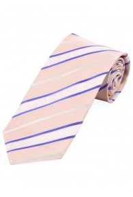 Lange Krawatte stylisches Streifendessin  rosa weiß lila