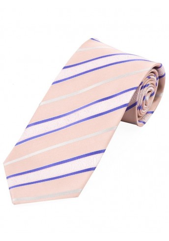 Lange Krawatte stylisches Streifendessin  rosa weiß lila