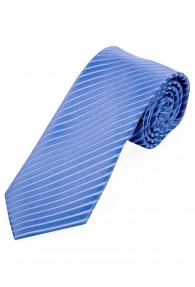 Lange Krawatte dünne Streifen himmelblau schneeweiß
