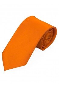 Überlange Satin-Krawatte Seide monochrom orange