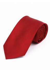 Überlänge Krawatte unifarben Streifen-Struktur rot