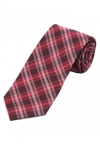 XXL Krawatte elegantes Linienkaro rot weiß