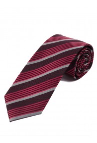 Perfekte XXL Krawatte Streifendesign dunkelbraun rot silbergrau