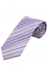 Optimale XXL-Krawatte Streifenmuster silber blassgrau purpur