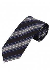 Perfekte XXL-Krawatte Streifendesign dunkelgrau eisblau silbergrau