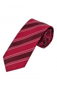Perfekte XXL-Krawatte Streifendesign rot weiß tiefschwarz