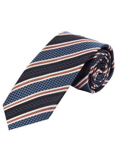 XXL-Krawatte Struktur-Muster Streifen hellblau orange