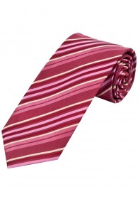 Optimale XXL-Krawatte Streifendesign rot rose schneeweiß