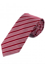 Lange Streifen-Krawatte rot perlweiß
